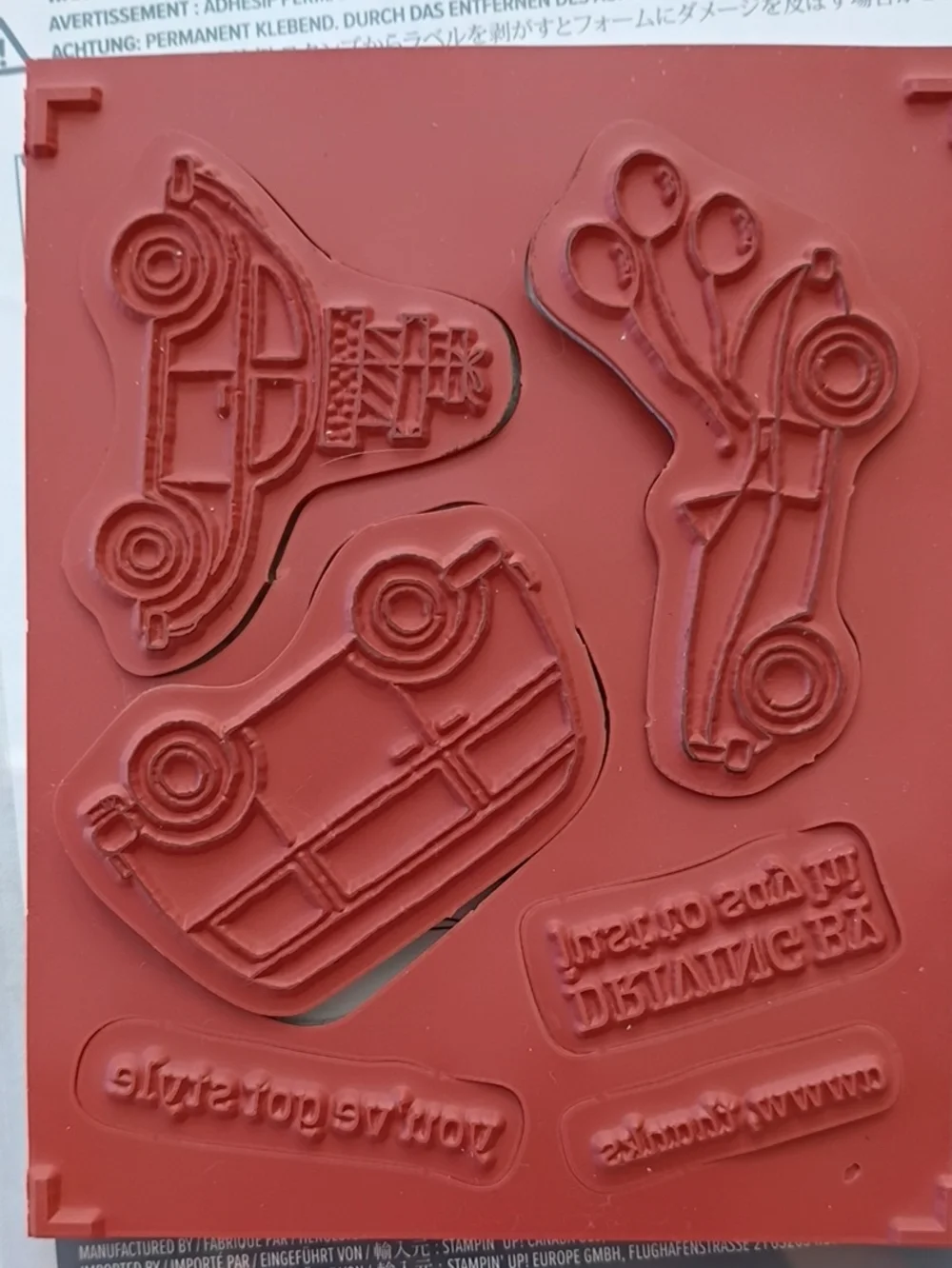 EUC Stampin' Up! Driving By Cars Van Cling Stamp Set Retired Sale A Bration 2022